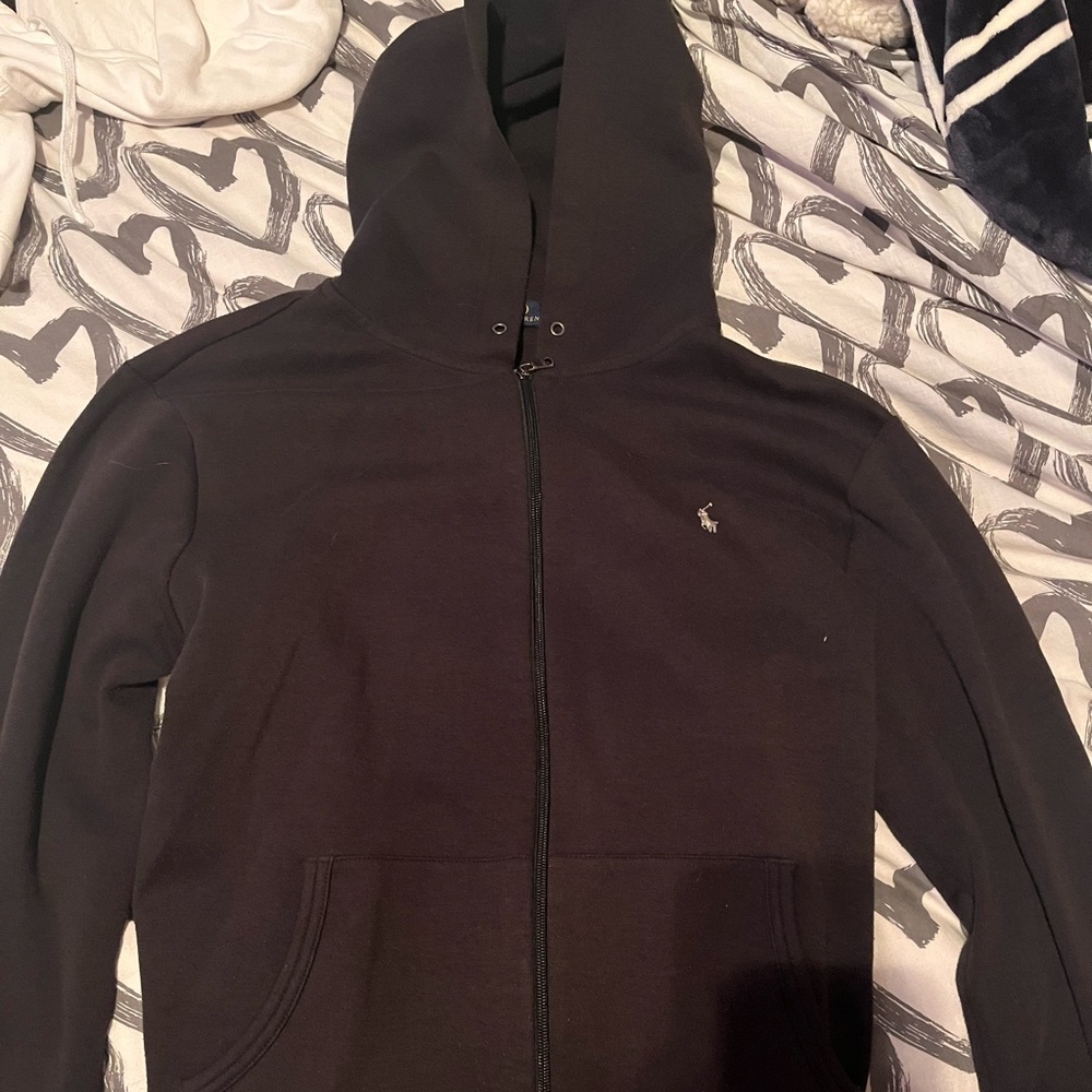 Large Black Polo Ralph Lauren Zip-Up Sweater